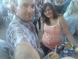 Mi hermana Sete y yo comiendo potaje